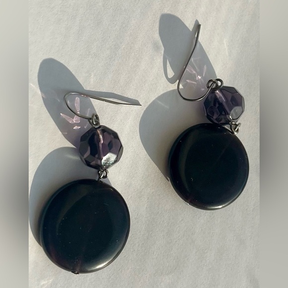 Earrings, (GUC) pierced purple glass jewelry - Picture 16 of 16